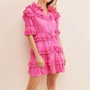 CeliaB Pink Ruffled Mini Dress